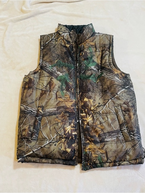 Realtree Other - Realtree Men's Camo XXL Puffer Reversible Vest - Brown/Green/Black Broken Zipper